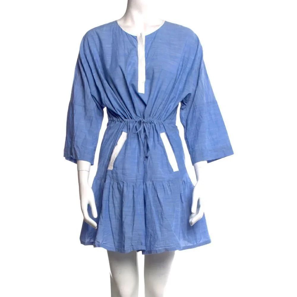 Joie Mini Dress Colorblock Pattern Blue Size Large